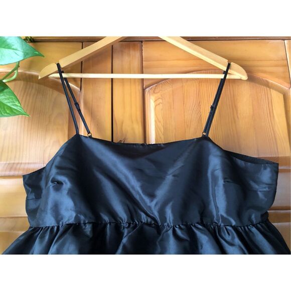 A New Day Women's Size L Tiered Taffeta Tank Top Black - Picture 6 of 12